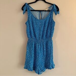 BeBop Blue and White Polka Dot Romper